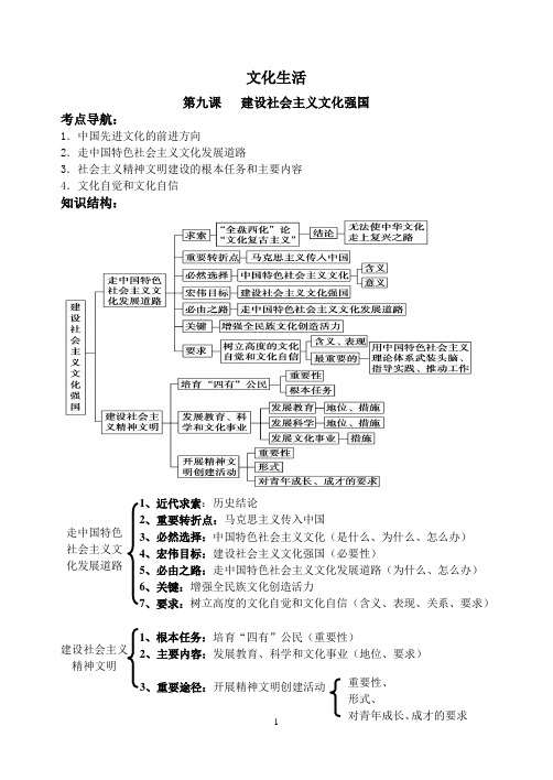 文化生活第九课   建设社会主义文化强国