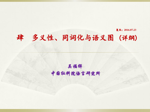 (吴福祥老师)多义性、同词化与语义图(1)