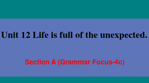 Unit 12Section A (Grammar Focus-4c)  -人教版英语八年级英语上册