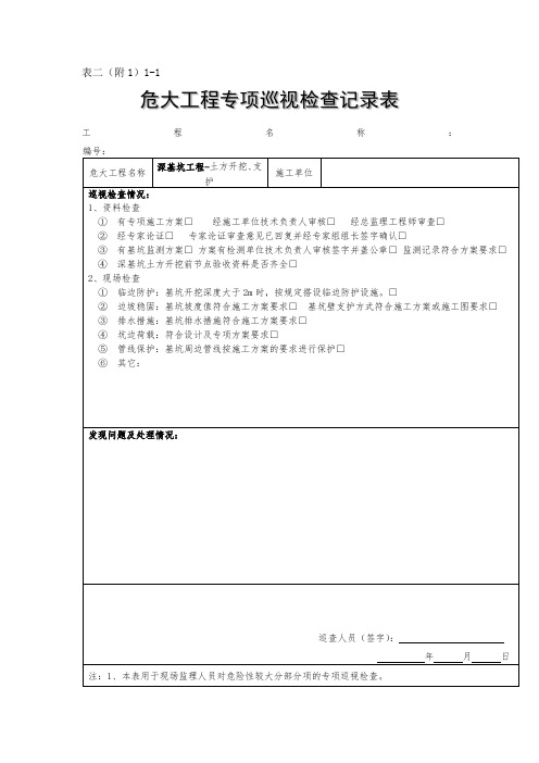 危大专项巡视检查表