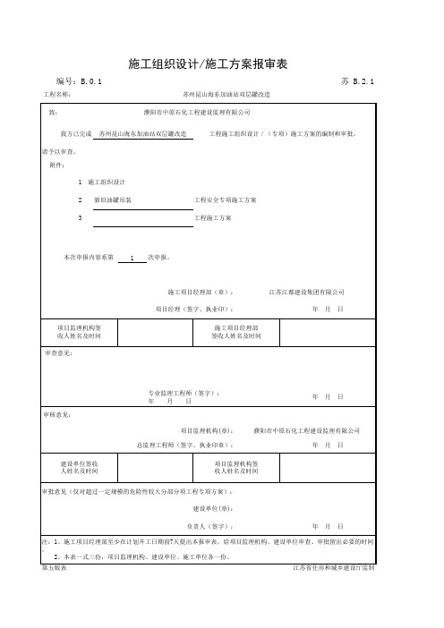 001-B2.1 施工组织设计施工方案报审表