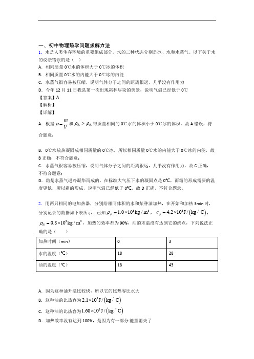 物理压轴题专题热学问题求解方法的经典综合题含答案