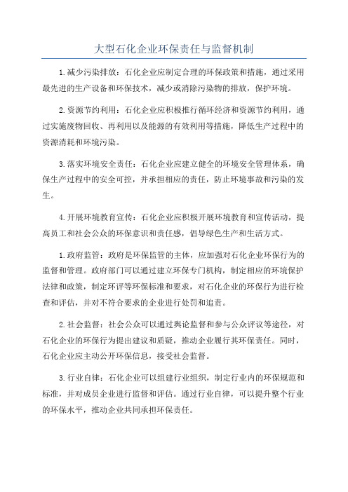 大型石化企业环保责任与监督机制