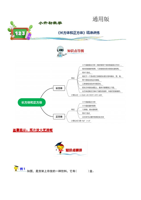 长方体和正方体(讲义)-2022-2023学年小升初数学精讲精练专题汇编讲义(通用版,教师版)