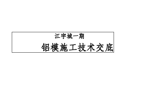 铝模施工技术交底ppt课件