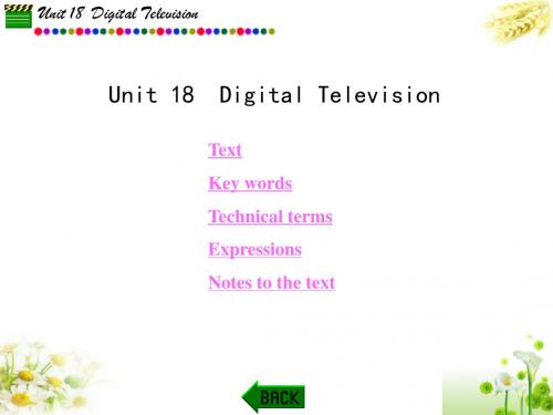 电子信息类专业英语Unit 18  Digital Television-文档资料