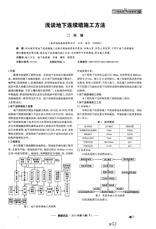 浅谈地下连续墙施工方法