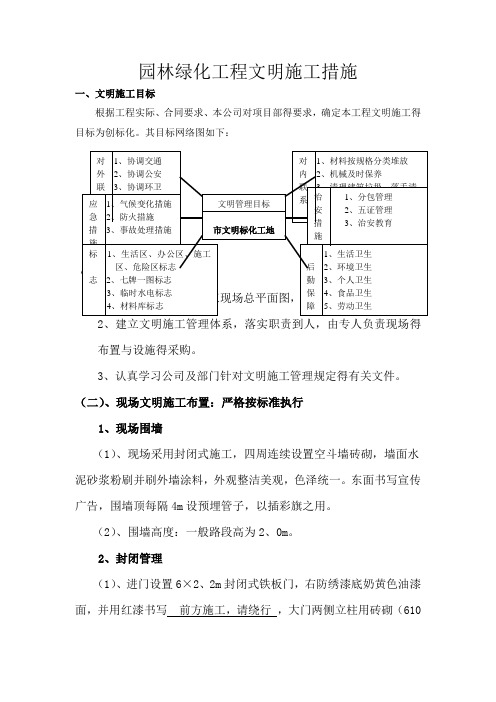 园林绿化工程文明施工措施