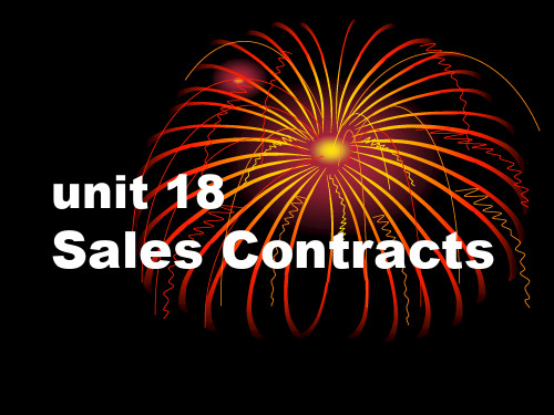 外贸英语函电 Unit 18 Sales Contracts