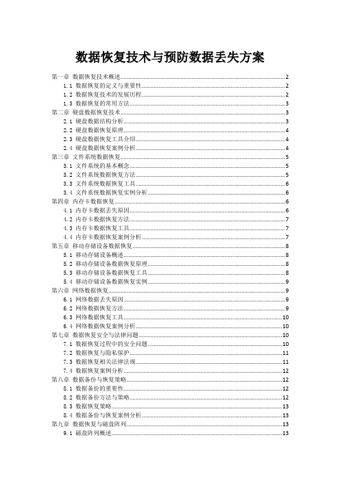 数据恢复技术与预防数据丢失方案