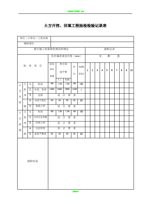 监理平行检查记录表