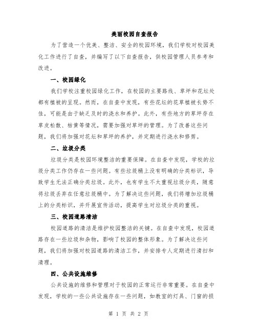 美丽校园自查报告