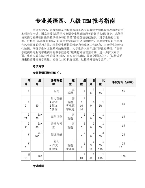 专业英语四、八级TEM报考指南