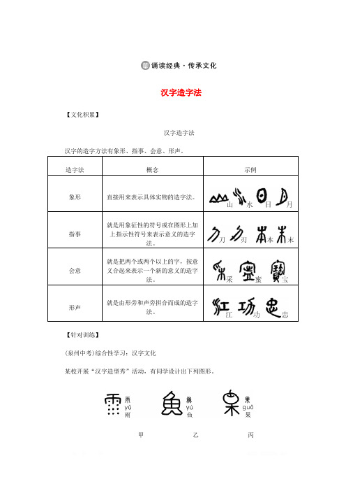 八年级语文下册诵读经典与传统文化汉字造字法新人教