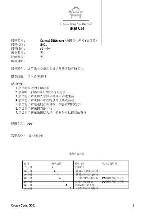 两国文化差异法国篇