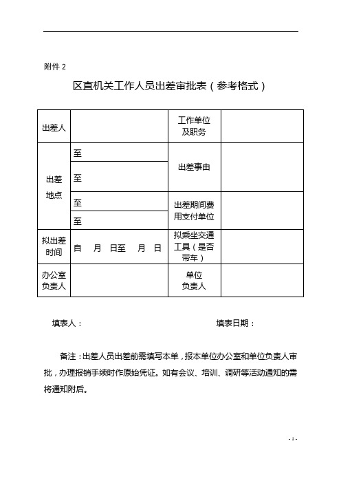 出差通知单模板