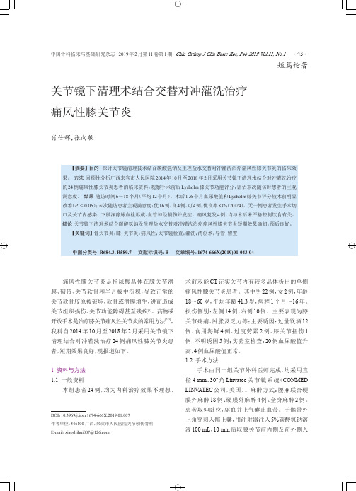 关节镜下清理术结合交替对冲灌洗治疗痛风性膝关节炎