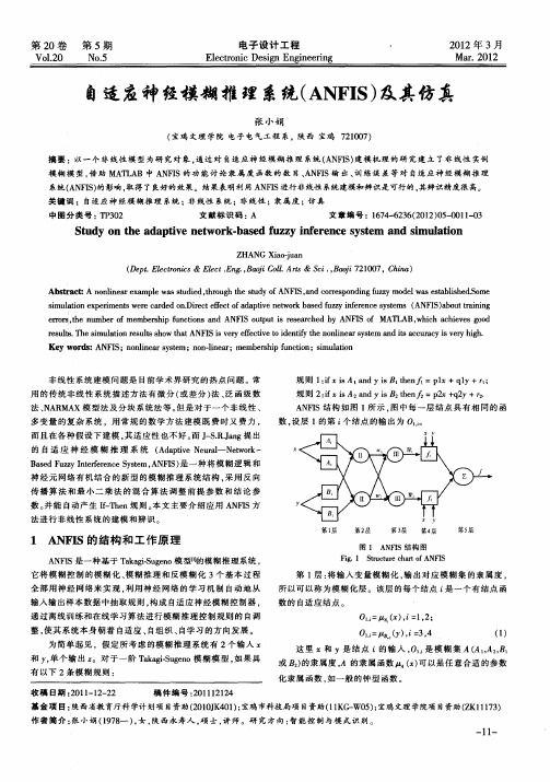 自适应神经模糊推理系统(ANFIS)及其仿真