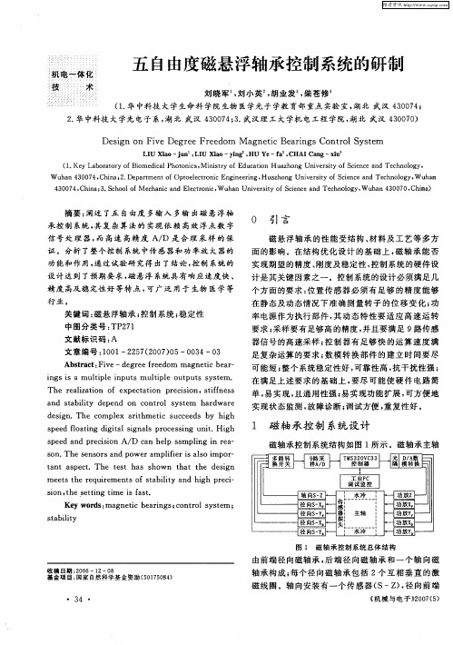 五自由度磁悬浮轴承控制系统的研制