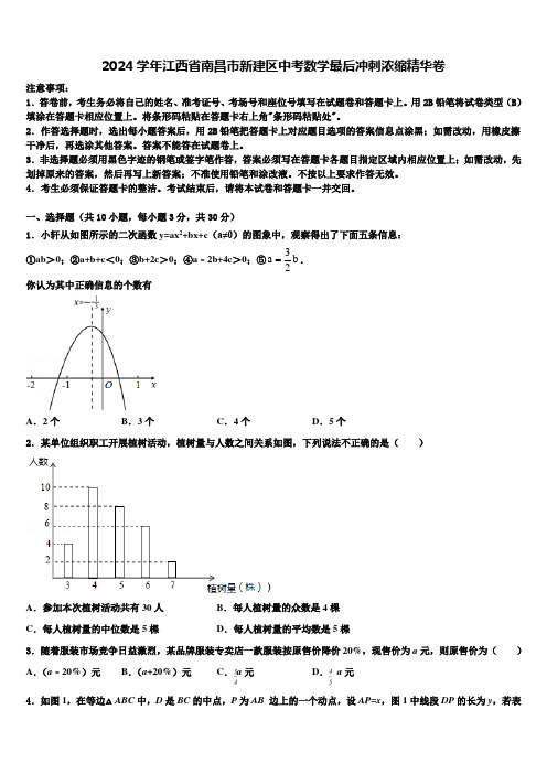 2024届江西省南昌市新建区中考数学最后冲刺浓缩精华卷含解析