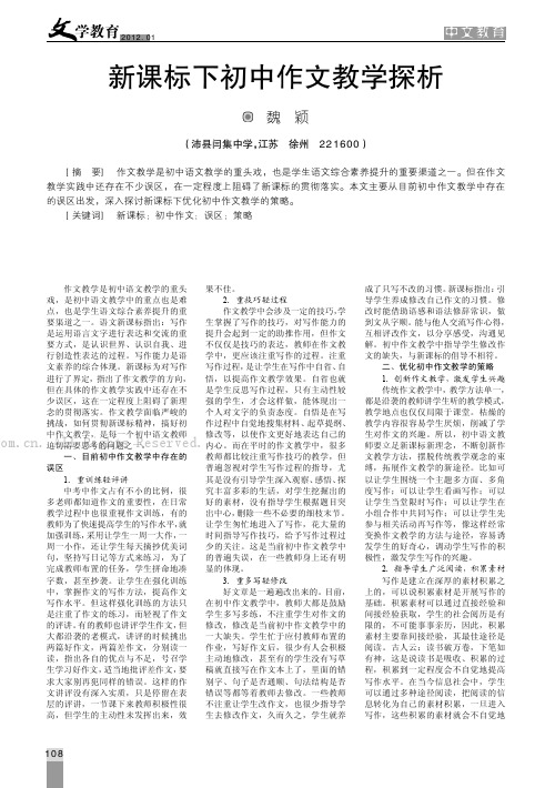 新课标下初中作文教学探析