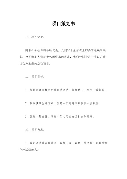 项目策划书