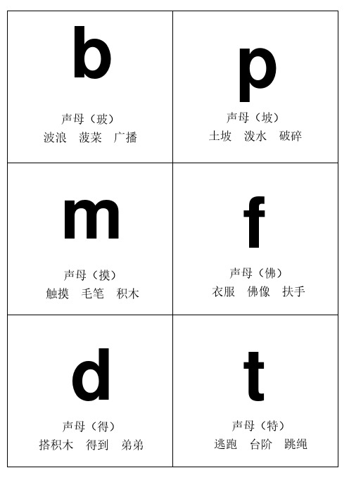 小学汉语拼音字母卡闪卡-(可A4纸直接打印)