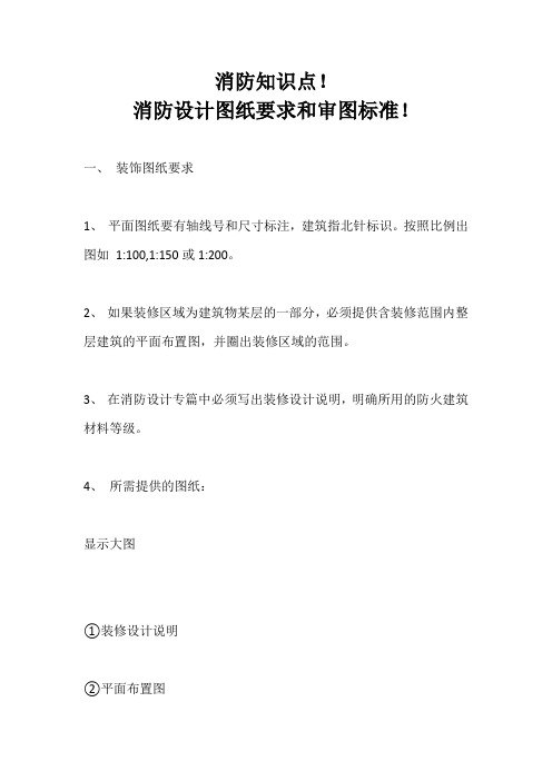 消防知识点!消防设计图纸要求和