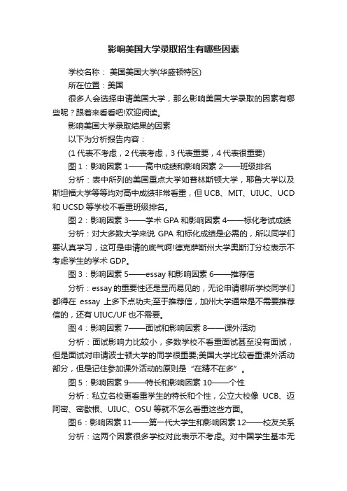 影响美国大学录取招生有哪些因素