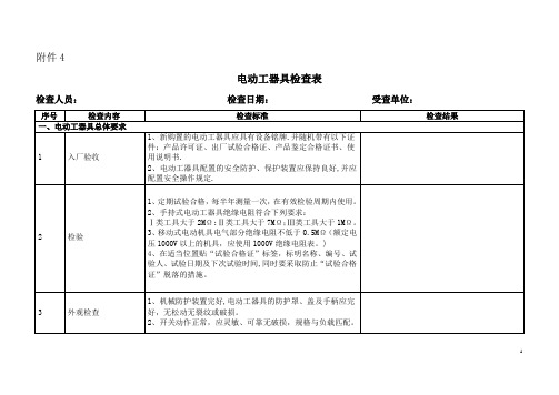 电动工器具检查表-范本模板