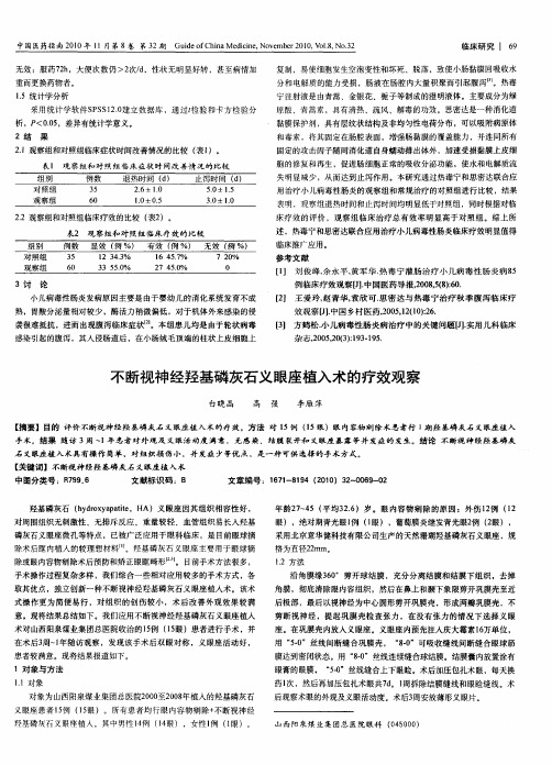 不断视神经羟基磷灰石义眼座植入术的疗效观察