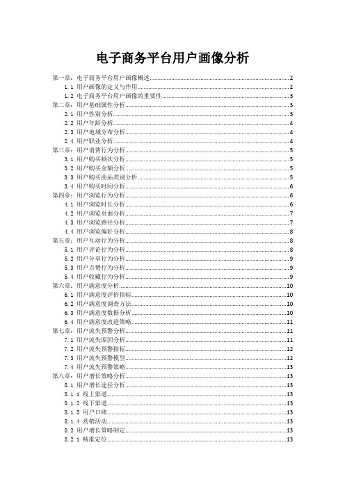 电子商务平台用户画像分析