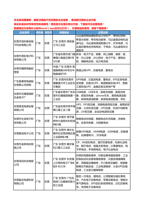 新版广东省东莞后备电源工商企业公司商家名录名单联系方式大全22家