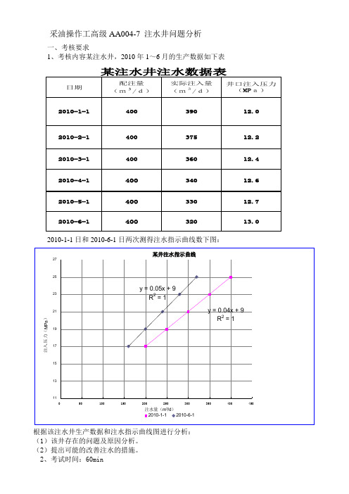 高级AA004-7注水井问题分析(储层伤害)