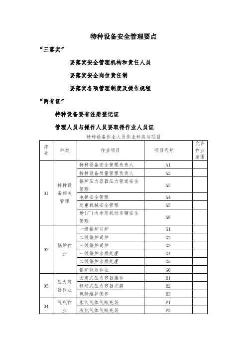 特种设备安全管理要点