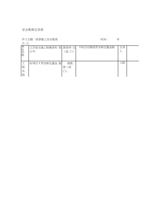 雨季施工安全教育