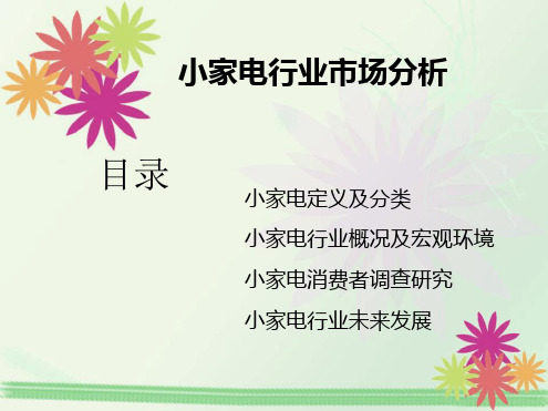 小家电行业市场分析报告最新PPT课件