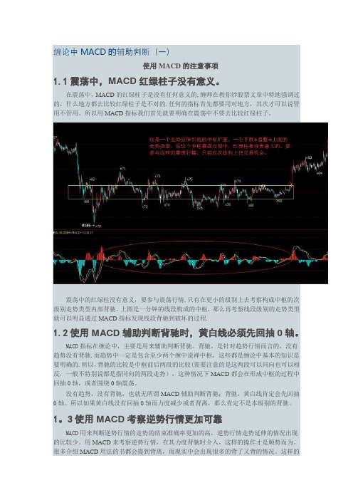 缠论中MACD的辅助判断