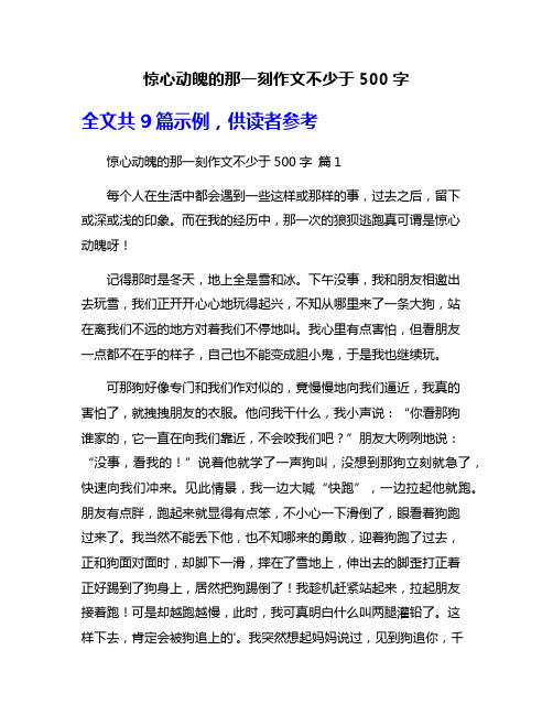 惊心动魄的那一刻作文不少于500字