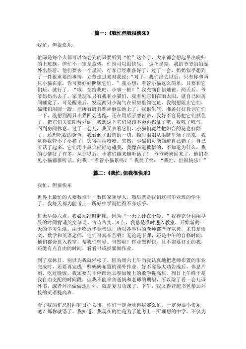 我忙但我很快乐600字