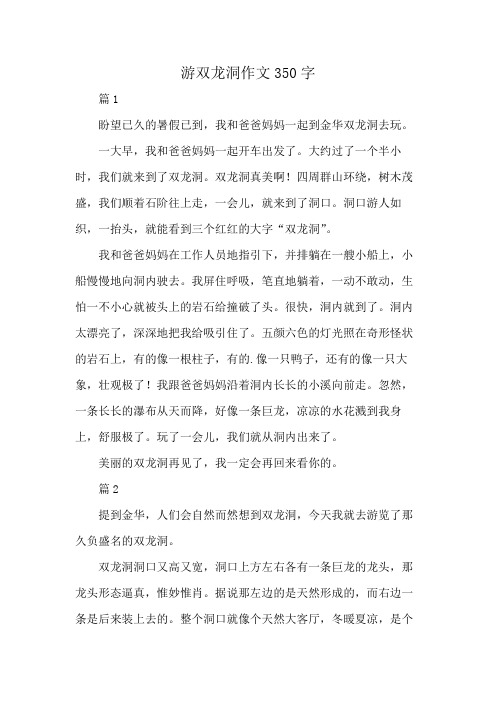 游双龙洞作文350字