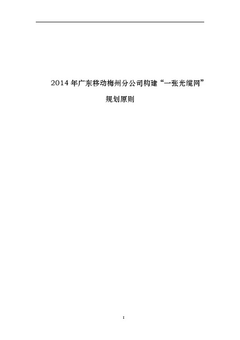 2014年构建“一张光缆网”规划原则