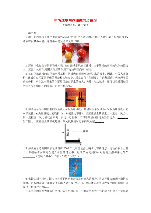 中考物理二轮复习中考填空与作图题同步练习新人教版