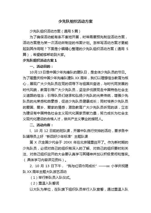 少先队组织活动方案