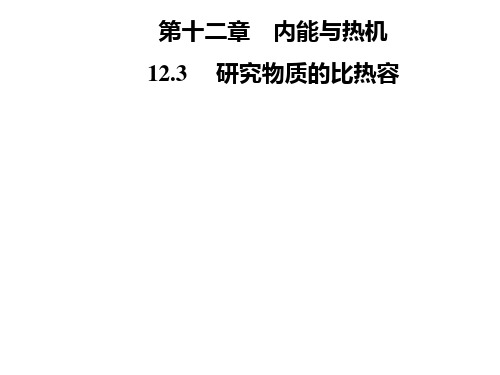 沪粤版九年级物理上册课件—12.3 研究物质的比热容