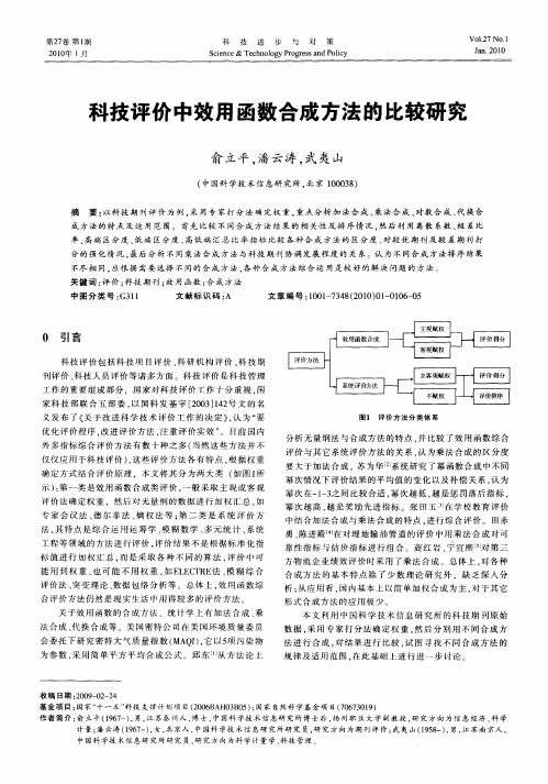 科技评价中效用函数合成方法的比较研究