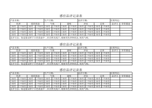 感官品评记录表(模板)