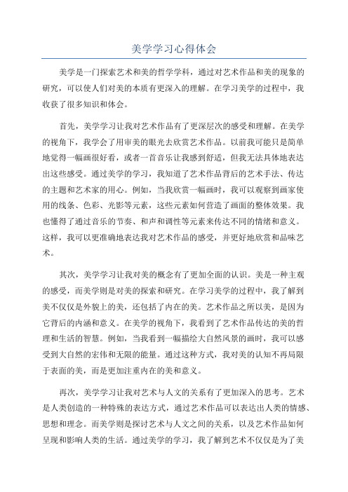 美学学习心得体会