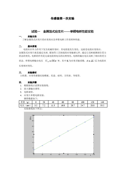 东南大学传感器实验报告