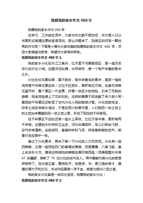 我爱我的家乡作文450字